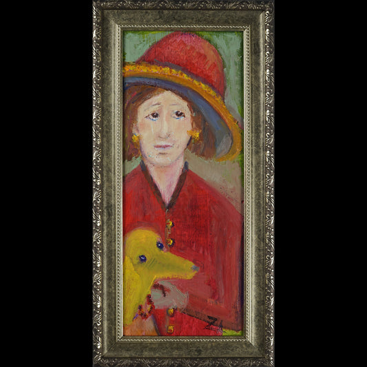 Woman, Hat and Dog